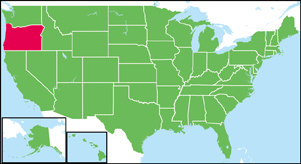 オレゴン州の位置