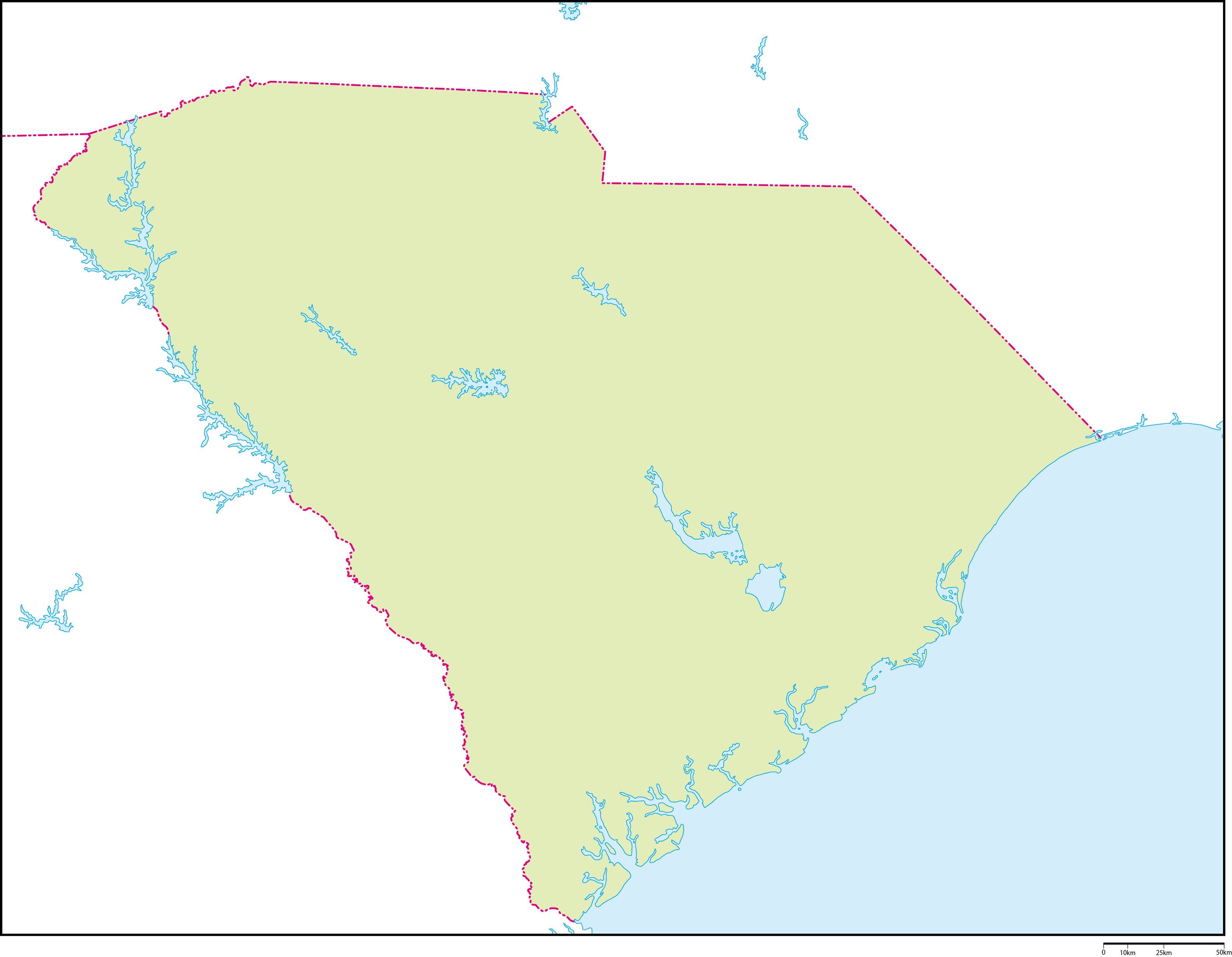 サウスカロライナ州地図フリーデータの画像