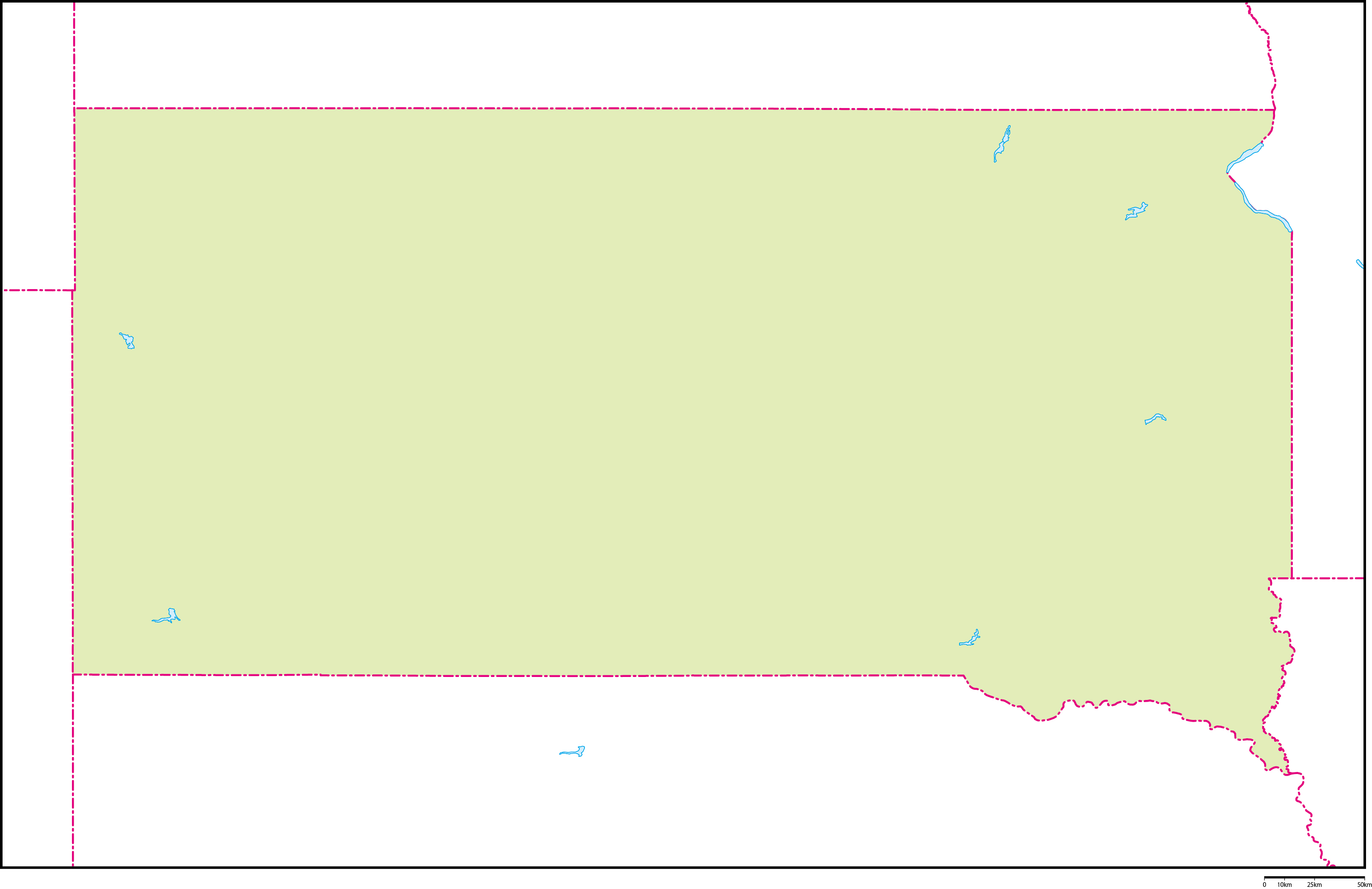 サウスダコタ州地図フリーデータの画像