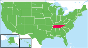 テネシー州の位置