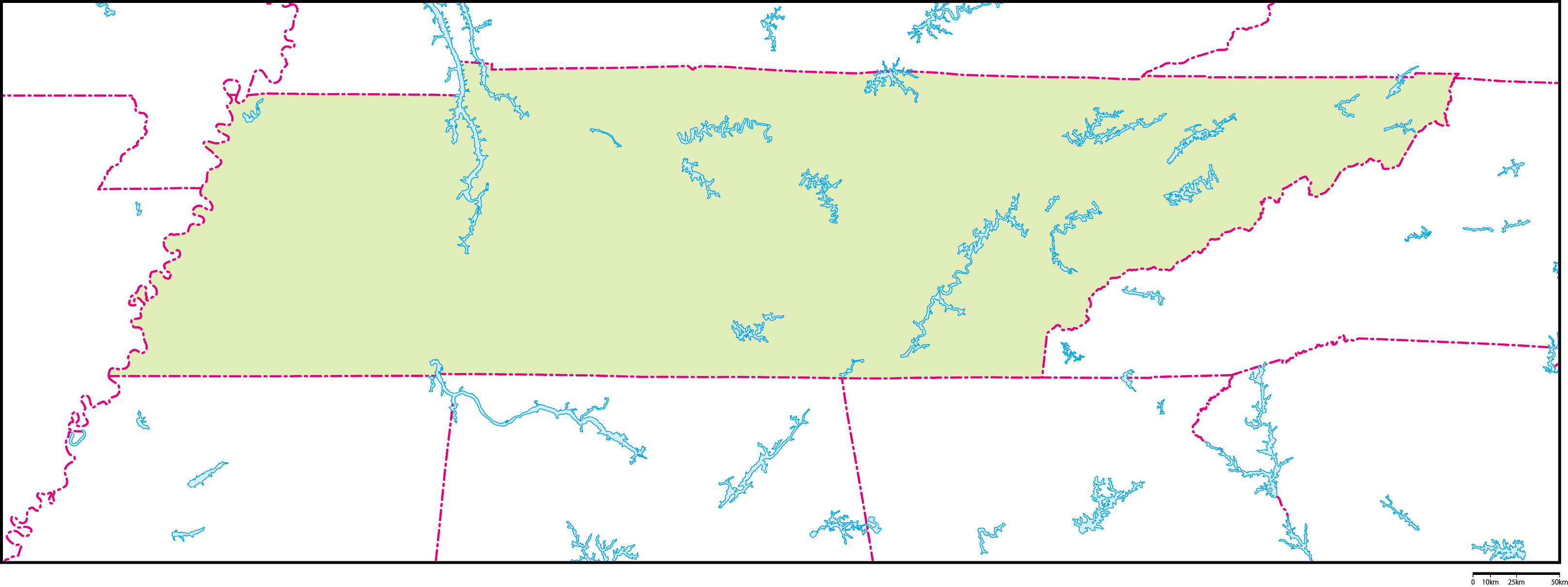 テネシー州地図フリーデータの画像