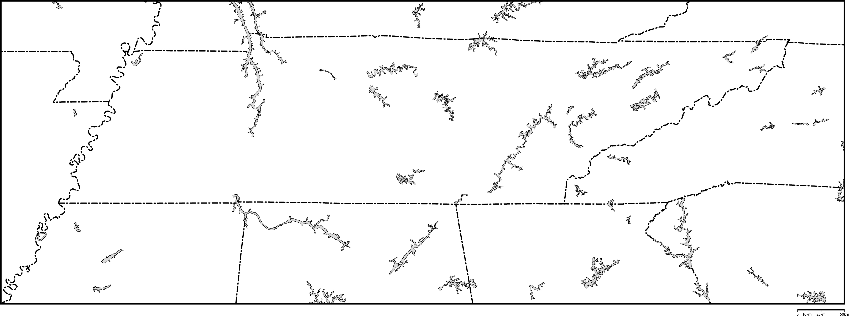 テネシー州白地図フリーデータの画像