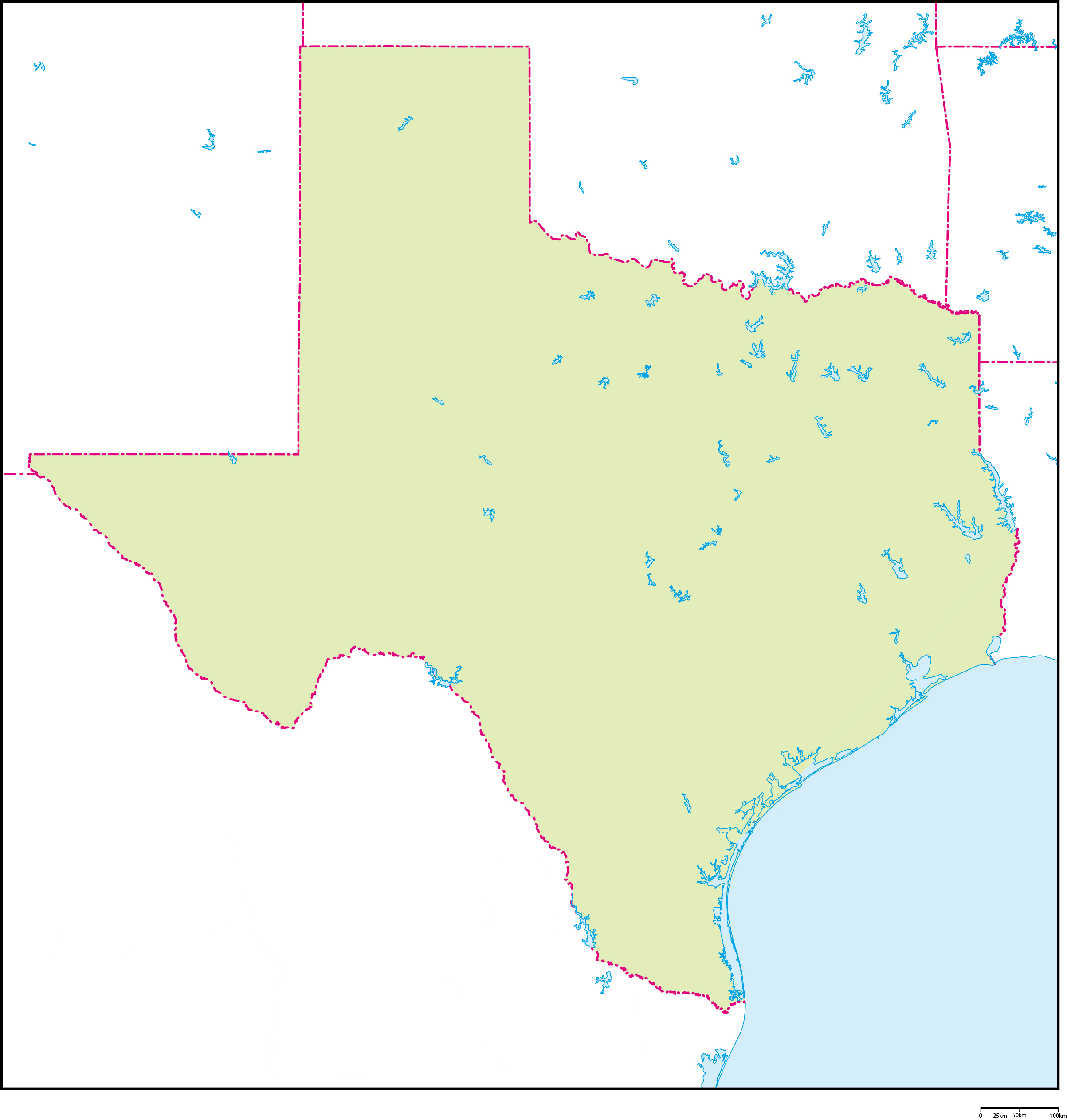 テキサス州地図フリーデータの画像