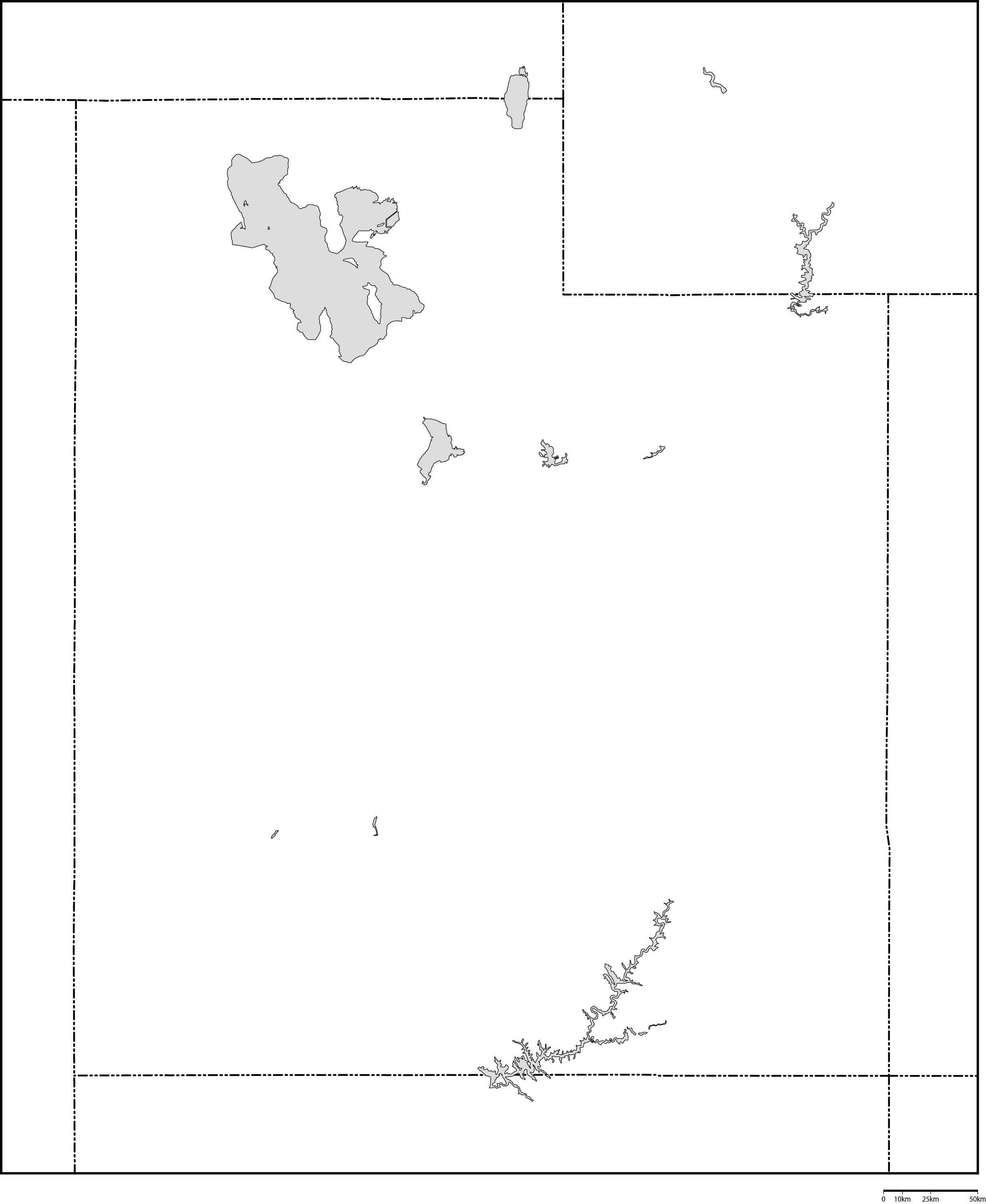 ユタ州白地図フリーデータの画像