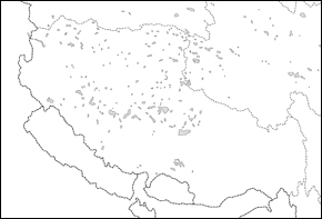 チベット自治区白地図の小さい画像