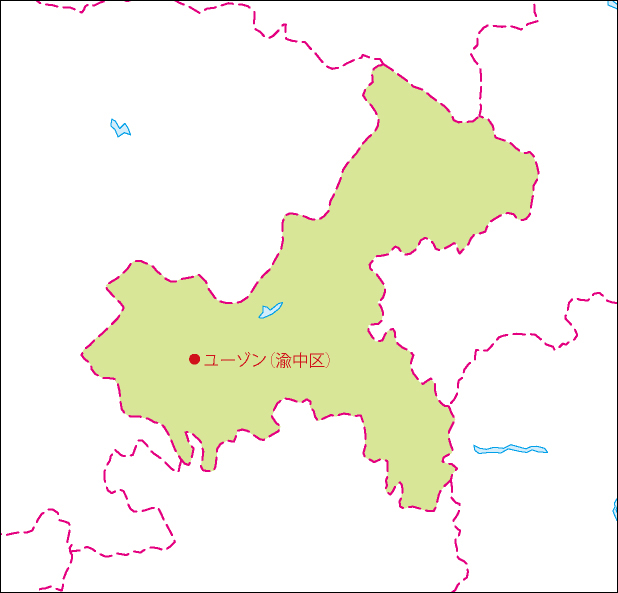 重慶市地図(省都あり)のフリーデータの画像