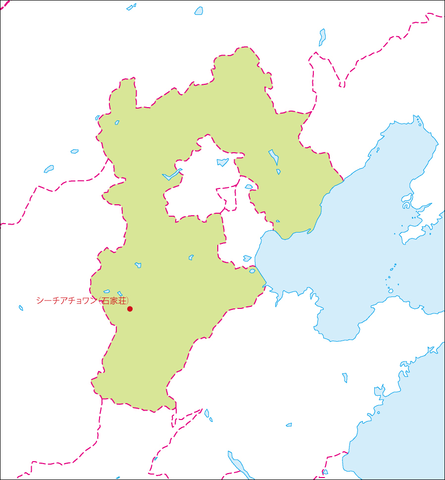 河北省地図(省都あり)のフリーデータの画像
