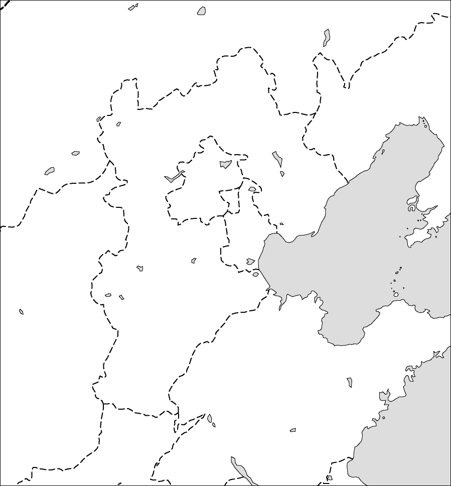 河北省白地図のフリーデータの画像