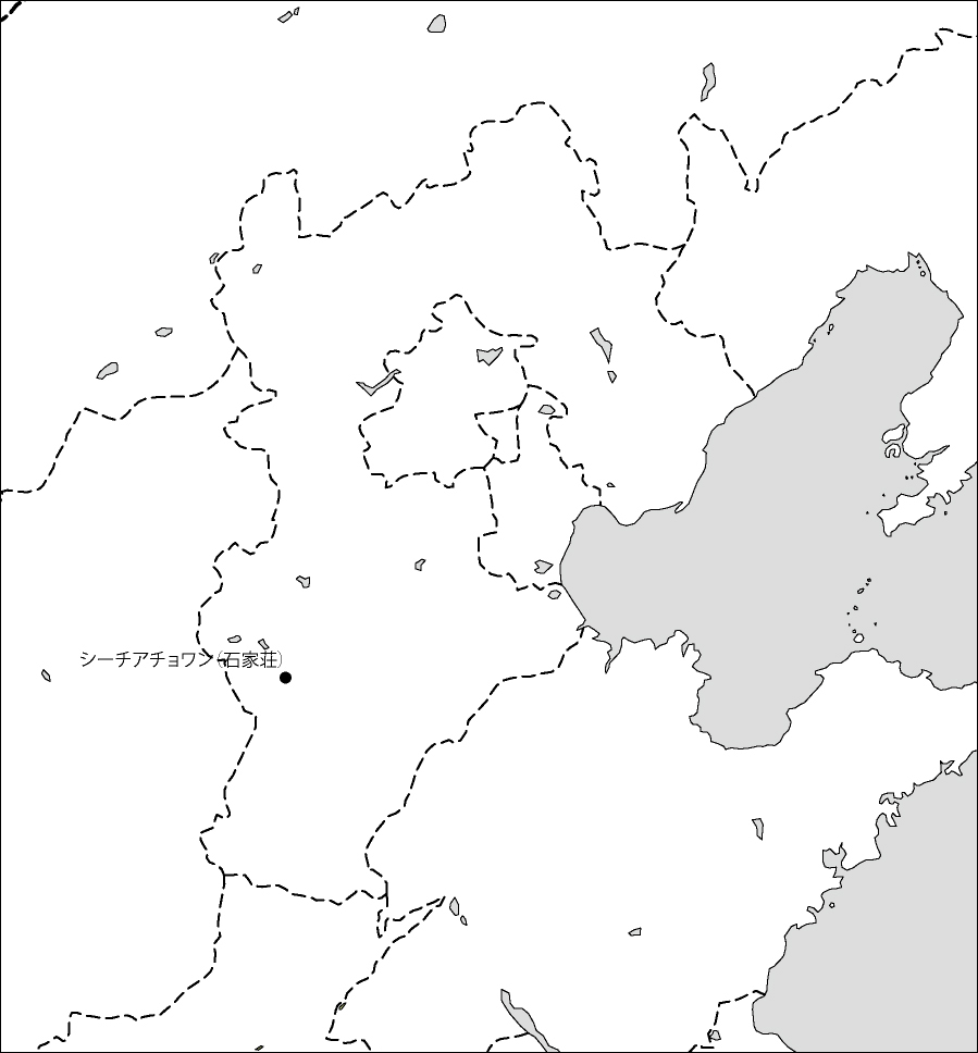 河北省白地図(省都あり)のフリーデータの画像