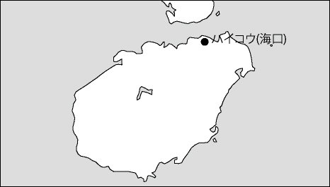 海南省白地図(省都あり)のフリーデータの画像