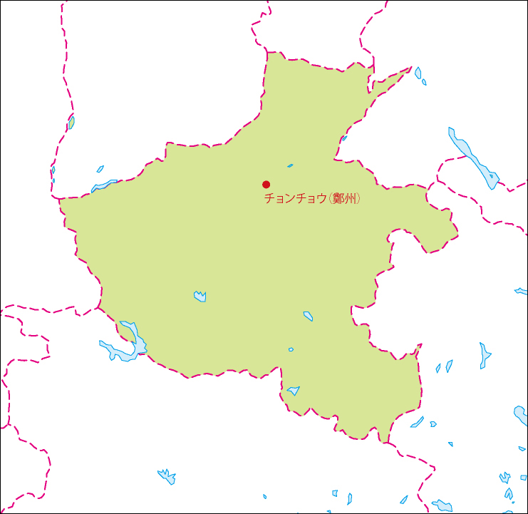 河南省地図(省都あり)のフリーデータの画像