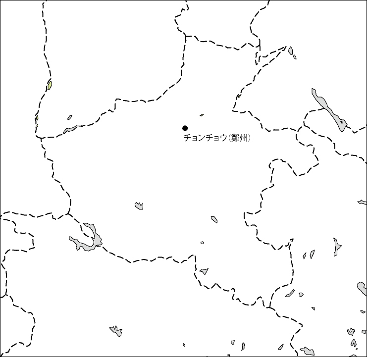 河南省白地図(省都あり)のフリーデータの画像