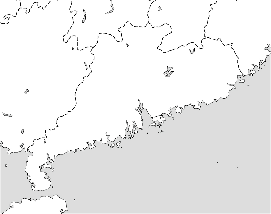 広東省白地図のフリーデータ