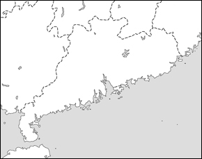 広東省白地図の小さい画像
