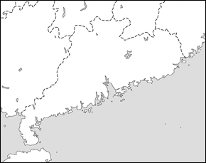 広東省白地図の小さい画像