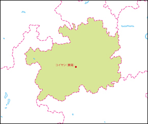 貴州省地図(省都あり)の小さい画像