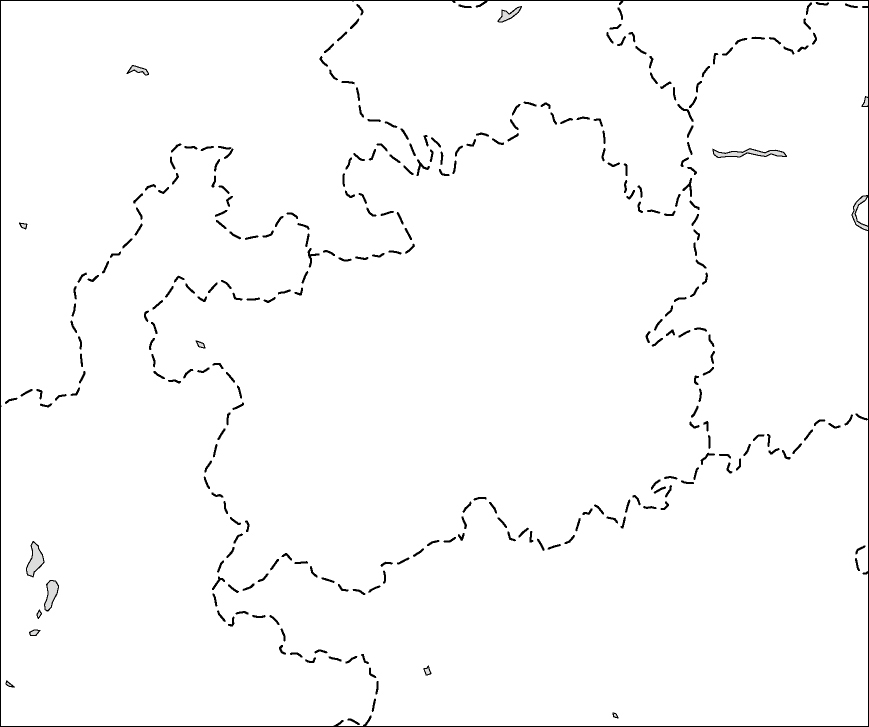 貴州省白地図のフリーデータの画像