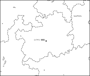 貴州省白地図(省都あり)の小さい画像