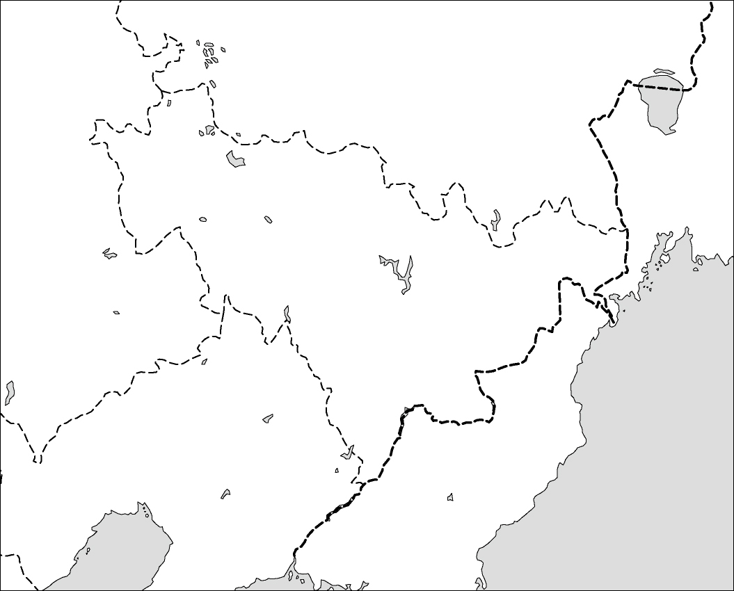 吉林省白地図のフリーデータの画像