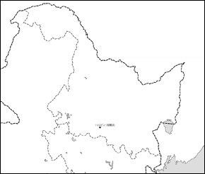 黒竜江省白地図(省都あり)の小さい画像