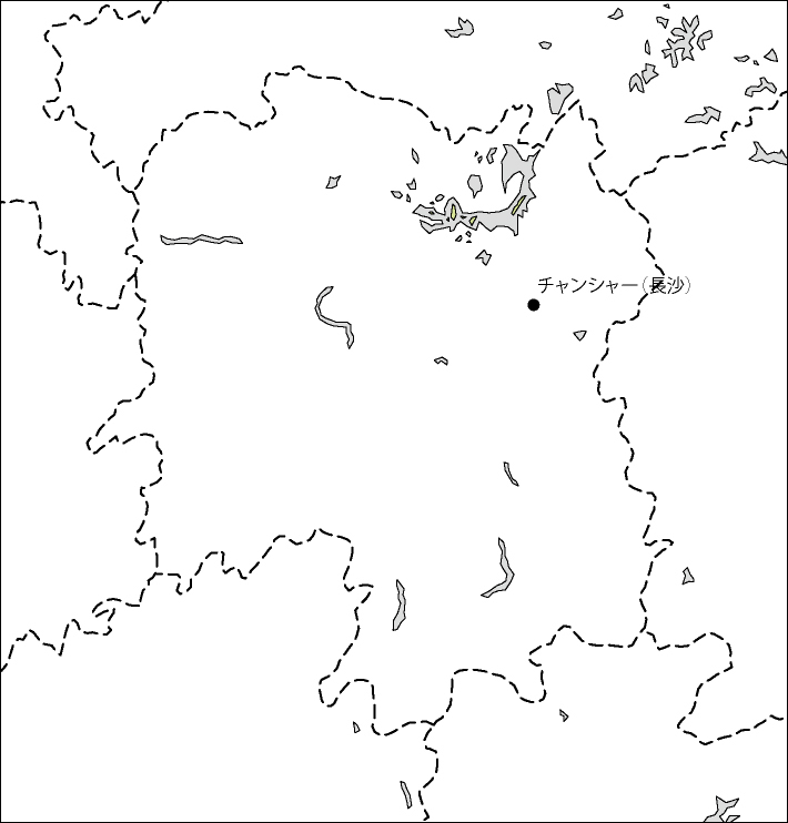 湖南省白地図(省都あり)のフリーデータの画像
