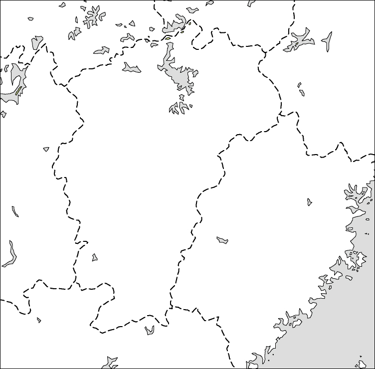 江西省白地図のフリーデータの画像