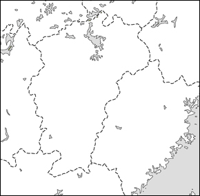 江西省白地図の小さい画像