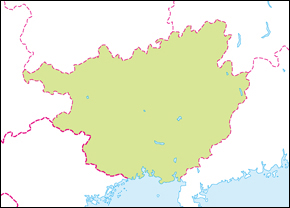 広西チワン族自治区地図の小さい画像