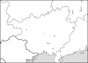 広西チワン族自治区白地図の小さい画像