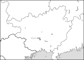 広西チワン族自治区白地図(省都あり)の小さい画像