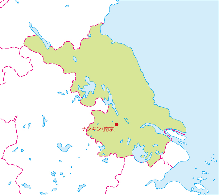 江蘇省地図(省都あり)のフリーデータの画像