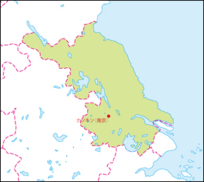 江蘇省地図(省都あり)の小さい画像