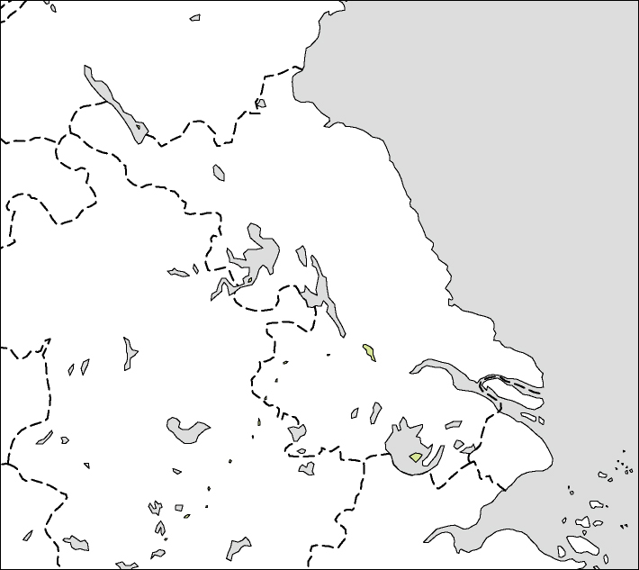 江蘇省白地図のフリーデータの画像