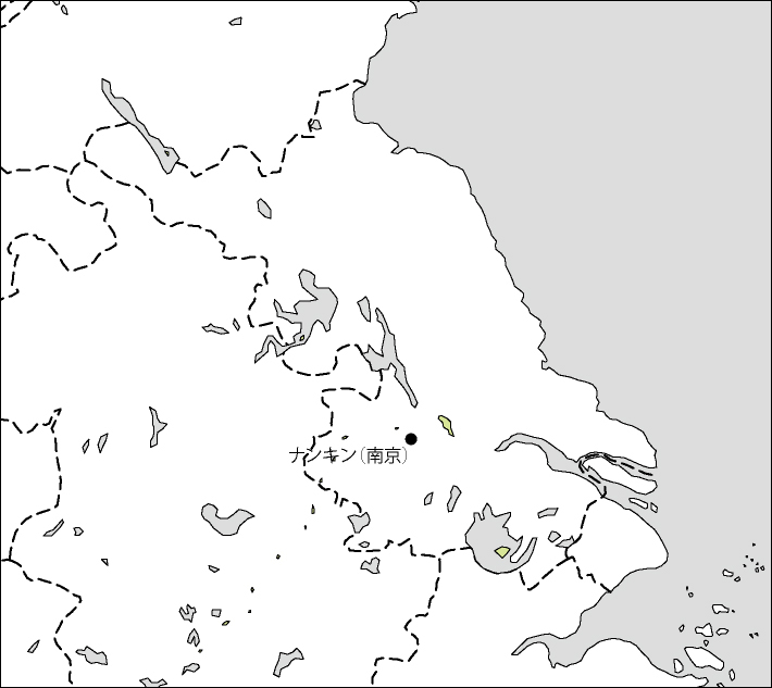 江蘇省白地図(省都あり)のフリーデータの画像