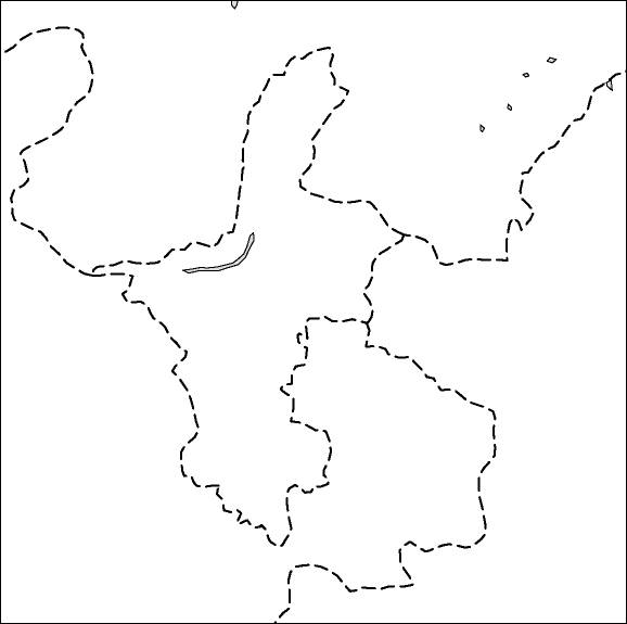 寧夏回族自治区白地図のフリーデータの画像