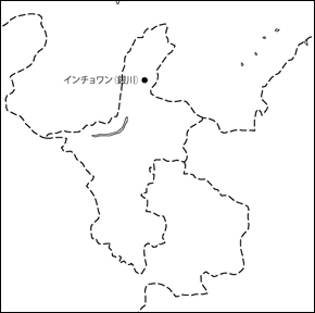 寧夏回族自治区白地図(省都あり)の小さい画像