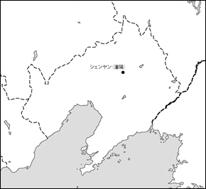 遼寧省白地図(省都あり)の小さい画像