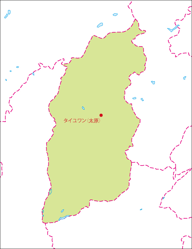 山西省地図(省都あり)のフリーデータの画像