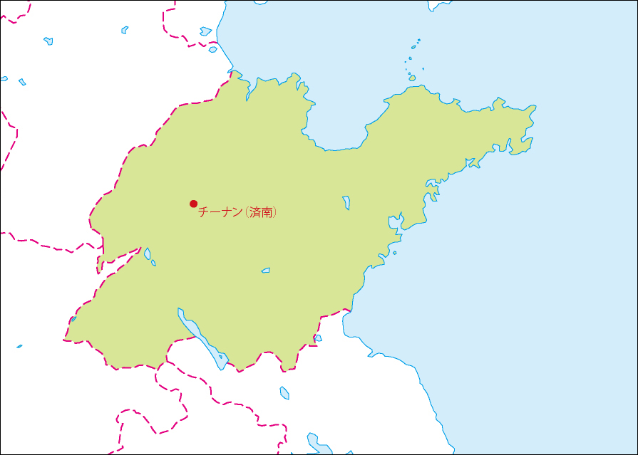 山東省地図(省都あり)のフリーデータの画像