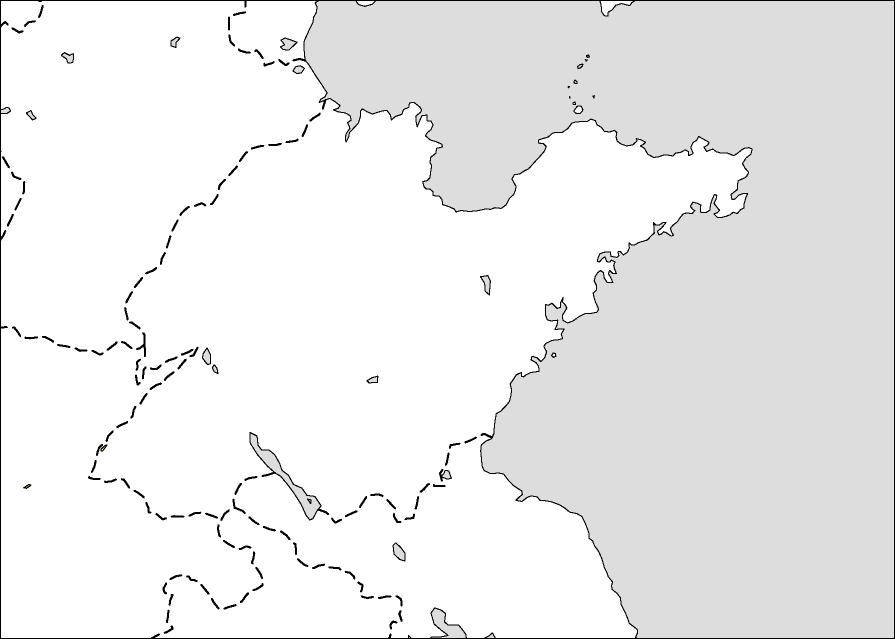 山東省白地図のフリーデータの画像