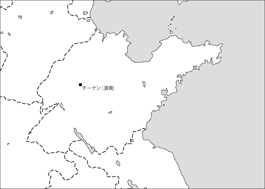 山東省白地図(省都あり)のフリーデータの画像
