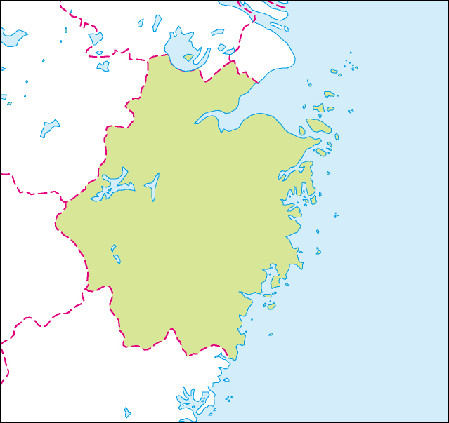 浙江省地図のフリーデータの画像