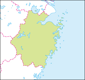 浙江省地図の小さい画像