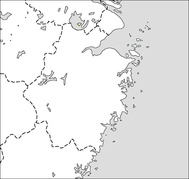 浙江省白地図のフリーデータの画像