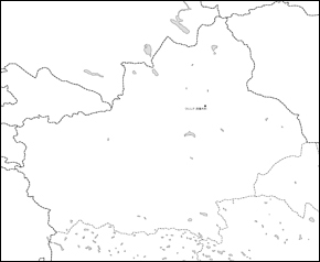 新疆ウイグル自治区白地図(省都あり)の小さい画像