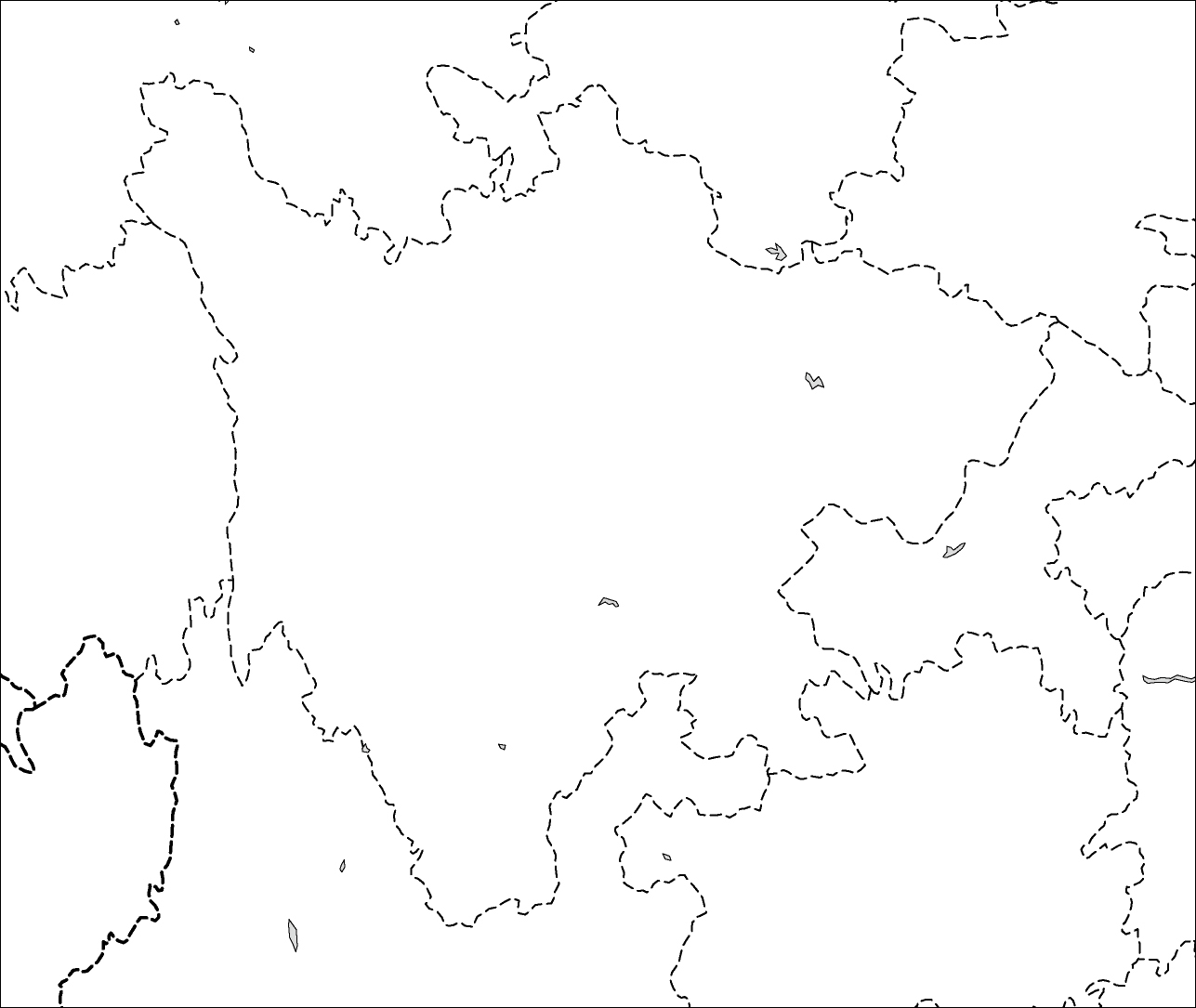 四川省白地図のフリーデータの画像
