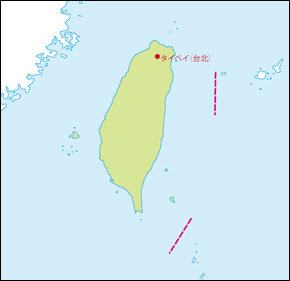 台湾地図(省都あり)の小さい画像