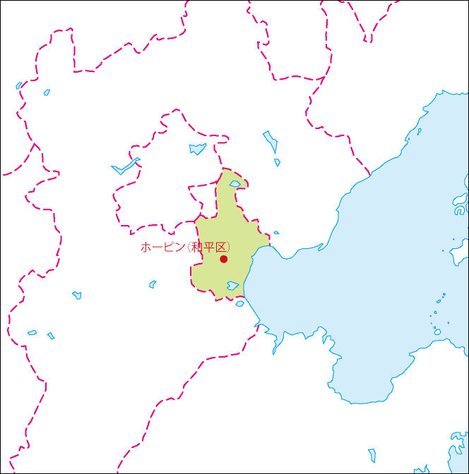 天津市地図(省都あり)のフリーデータの画像
