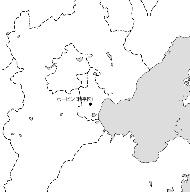 天津市白地図(省都あり)のフリーデータの画像