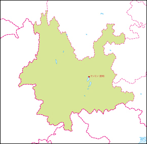 雲南省地図(省都あり)の小さい画像